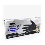 Luva Vinilflex Bompack Preta Tamanho P Caixa 100 Unid