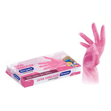 Luva Vinilflex Rosa Descartavel