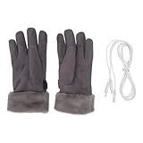 Luvas Aquecidas USB Fluff Antiderrapante Palma à Prova D água Ajustável Pulseira Elástica à Prova De Vento Luvas Térmicas Para Mulheres Trabalho Em Clima Frio Caça Pesca Corrida Ciclismo Caminhada Esq