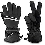 Luvas De Esqui Sun Cube Para Homens E Mulheres Luvas De Inverno Thinsulate 3M à Prova D água À Prova De Vento Ao Ar Livre Snowboard Moto De Neve Pá Luvas De Neve Preto Medium