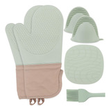 Luvas De Forno De Silicone Conjunto De Luvas Forno De 6 Pçs