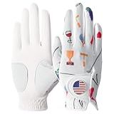 Luvas De Golfe Femininas Mão Esquerda Direita Com Marcador De Bola Pacote De Couro Com Aderência De Chuva Luva Feminina De Golfe Respirável Para Todos Os Climas Tamanho Pequeno Médio Grande GG Vinho E Golfe Pequeno Usado Na Mão Direita 