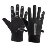 Luvas De Inverno Luvas Mulheres Deslizam Preto