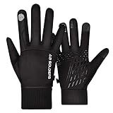 Luvas De Inverno Para Homens- Luvas Térmicas à Prova De Vento- Antiderrapantes- Tela Sensível Ao Toque E Clima Frio- Luvas De Lã Espessa à Prova D-água Para Ciclismo Ao Ar Livre- Corrida- Ciclismo