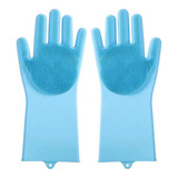 Luvas De Silicone Esponja Macia Luva De Lavar Louça Limpeza