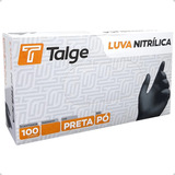 Luvas Descartáveis Antiderrapantes Talge Luva Cor Preto Tamanho P De Nitrilo X 100 Unidades