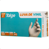 Luvas Descartáveis Talge Vinil Sem Pó Cor Transparente Tamanho M X 100 Unidades