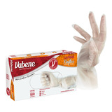 Luvas Descartáveis Vabene Viniflex Cor Transparente Tamanho G De Elastômero Termoplástico X 100 Unidades