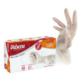 Luvas Descartáveis Vabene Viniflex Cor Transparente Tamanho P De Elastômero Termoplástico Em Kit De 10 X 100 Unidades