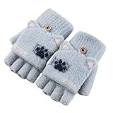 Luvas Infantis Infantis De Tricô Com Desenho Animado Para O Inverno Para Meninas Meninos Luvas De Bebê Infantil Menino Suéter De Inverno Azul One Size