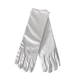 Luvas Luva Longa Infantil 23 Cm Cetim Menina Festas Princesas Branco