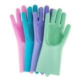 Luvas Magica Escova Limpeza Silicone Lava Louça Prato Carro