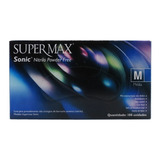 Luvas Supermax Nitrilo Sonic Azul Cobalto M Dx 100 Unidades