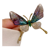 Luxo Broche Borboleta Prateado