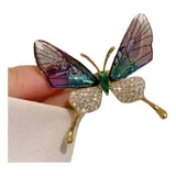Luxo Broche Borboleta Prateado