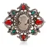 Luxo Broche Dourado Perola Strass Camafeu 5,5x6,2 Cm