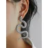 Luxo Maxxi Brinco Prateado Cobra Geek Comprido 6,5 Cm