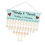 Luxshiny 1 Conjunto Calendário Personalizado Decoração Em Madeira Decoração Amadeirada Decoração Para Casa Calendário Familiar Lembrete De Aniversário De Madeira Desenho Animado Decorar