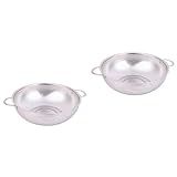 Luxshiny 2 Unidades Cesto Para Lavar Frutas E Legumes Escorredor De Arroz Inox Cesta De Frutas E Legumes Coador De Arroz Aço Inoxidável