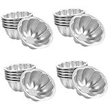 Luxshiny 24 Peças Molde De Bolo Copos De Gelatina Moldes De Torta Forma De Bolo De Abóbora Molde De Pudim Multiuso Pequena Panela De Pão Molde De Cozimento Liga De Alumínio Mini Flores