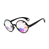 Luxshiny óculos De Sol Caleidoscópio óculos De Sol Na Moda óculos De Proteção Psicodélico óculos Delirantes óculos De Sol Elegantes óculos De Arco-íris Oculos De Sol Copos Cristal Fantasias