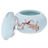 Luxshiny Jarra De Chá De Cerâmica Açucareiro Com Tampa Porta Saquinho De Chá Antigo Pote De Porcelana Para Cosméticos Latas De Biscoito Com Tampas Lata De Chá Chinês Vasilhas Café Definir