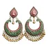 Luxuoso Brinco Argola Dourado Rosa Bolinhas Indiano 6,8 Cm