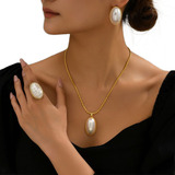 Luxuoso Conjunto Colar Brinco