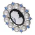 Luxuoso Maxxi Broche Dourado Camafeu Azul Perola 4x4,5 Cm