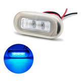 Luz De Cortesia 12v 24v Inox 3 Leds 84mm Barco Lancha Carro Luz Azul