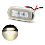 Luz De Cortesia 12v 24v Inox 3 Leds 84mm Barco Lancha Carro Luz Branco quente