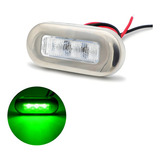 Luz De Cortesia 12v 24v Inox 3 Leds 84mm Barco Lancha Carro Luz Verde