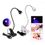 Luz Led Uv Mini Cabine Lanterna Clip De Mesa Secar Unha Gel