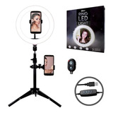 Luz Ring Light 10 Pol Led 3500 5500k Tripé Mesa Celular