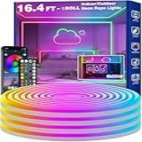 Luzes De Corda Neon De 16 4 M Controle De Luzes De Corda De LED Flexível Com Aplicativo Remoto Luzes De Corda De Vários Modos Luzes De Néon LED RGB IP65 à Prova D água Faixa De Luz Neon LED Para