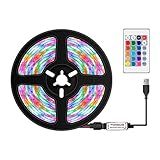 Luzes De Tira LED RGB Com Controle Remoto De 24 Teclas 16 Cores Luzes LED Flexíveis à Prova D água Retroiluminação De TV Luz De Fita Alimentada Por USB Para Decoração De Casa