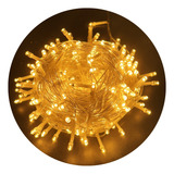 Luzes Led Cordão Pisca 10 Metros Branco Quente 110v Para Decoração De Natal 100 Leds
