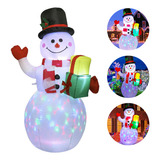 Luzes Led Giratórias Coloridas De Boneco De Neve Inflável De
