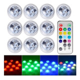 Luzes Led Para Piscina Impermeável Com Controle Remoto 10pcs