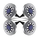 Luzes Solares 8 Luzes Solares Solares LED Luzes Solares à Prova D água Luzes De Jardim De Jardim Ao Ar Livre Luzes De Disco De Iluminação Para A Passarela Do Jardim De Jardim De Jardim 4 PCS 