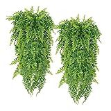 LUZLED 2 Plantas Artificiais Penduradas Plantas Artificiais Penduradas De 90 Cm Samambaia De Boston Plantas De Plástico Falsas Para Pendurar Videira De Plástico Falso Para Parede Casa Quarto 