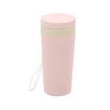 LYOR - Copo Térmico De Bambu E PP Parede Dupla Com Alça E Tampa Rosa 310ml
