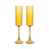 LYOR Conjunto 2 Taças Para Champanhe De Vidro Borossilicato Âmbar Fiesta 170ml