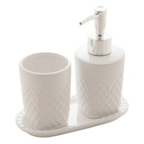 Lyor Kit Banheiro Lavabo 3 Peças Summit Branco Lyor Com Tampa Prata