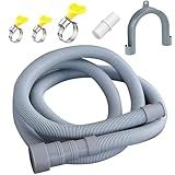 Lyplus Mangueira De Drenagem Para Máquina De Lavar Roupa De 5 M Com Braçadeira- Kit De Mangueira De Extensão Universal Para Máquina De Lavar- Secadora- Mangueiras Resistentes- Cabem Em Saídas De