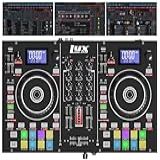 LyxJam Controlador De DJ Portátil De 2 Decks Console De Mistura Com Tela LCD Loop Manual USB Entrada De Microfone Saída De Gravação 16 Pads De Desempenho Com Software Virtual DJ LE Incluído Download 