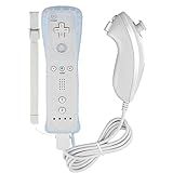 Lyyes Controle Remoto Para Controles Wii Wii Remote E Nunchuck Com Capa De Silicone E Alça Para Wii E Wii U Branco 