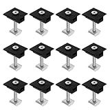 M METERXITY Pacote Com 12 Braçadeiras Centrais De Montagem Em Painel Solar De 35 Mm T Grampos Centrais De Alumínio Anodizado Sem Corrosão Para Suporte De Painel Solar De Telhado Parede Barco Trailers