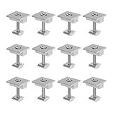 M METERXITY Pacote Com 12 Braçadeiras Centrais De Montagem Em Painel Solar De 35 Mm T Grampos Centrais De Alumínio Anodizado Sem Corrosão Para Suporte De Painel Solar De Telhado Parede Barco Trailers