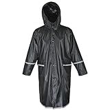M S Gifts Casaco De Chuva Infantil À Prova D Água Com Refletor Casaco De Chuva Premium Junior Unissex M M 7 8 Preto